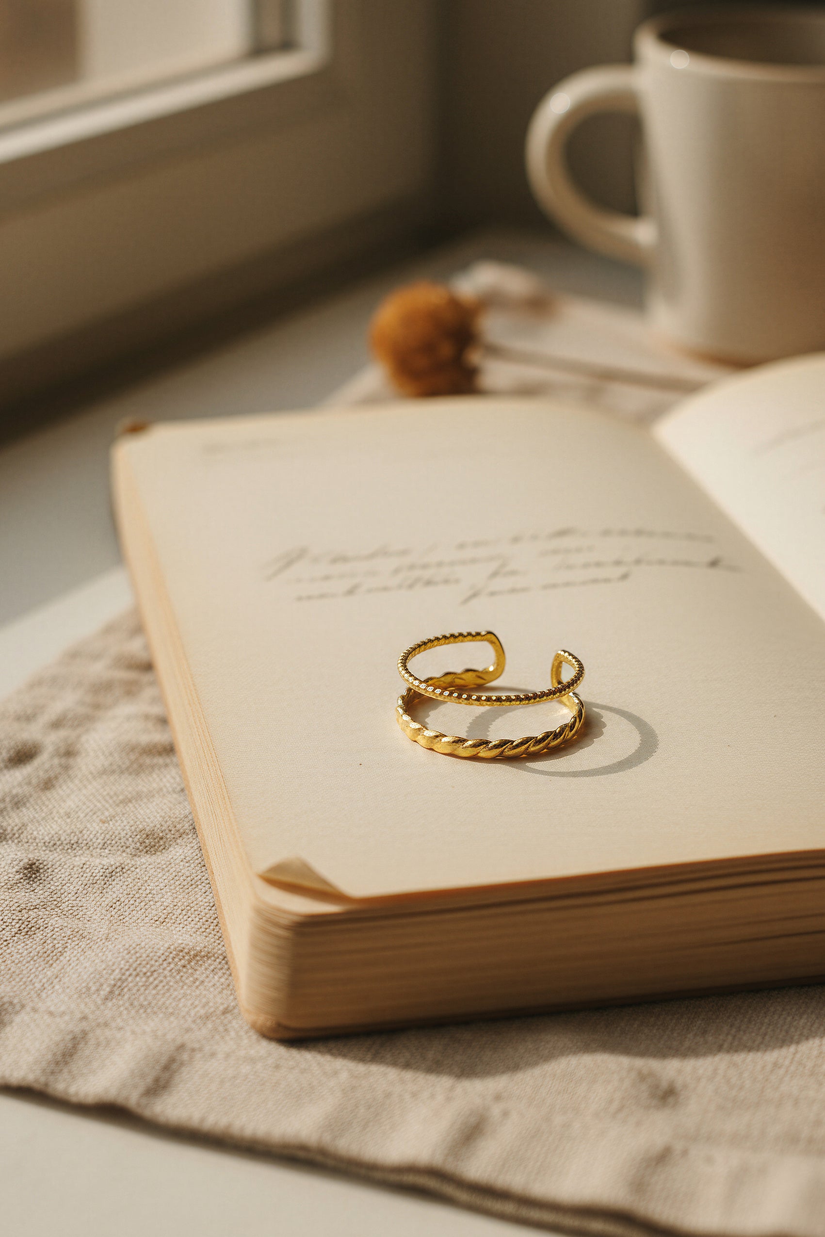 Doppelring, vergoldet