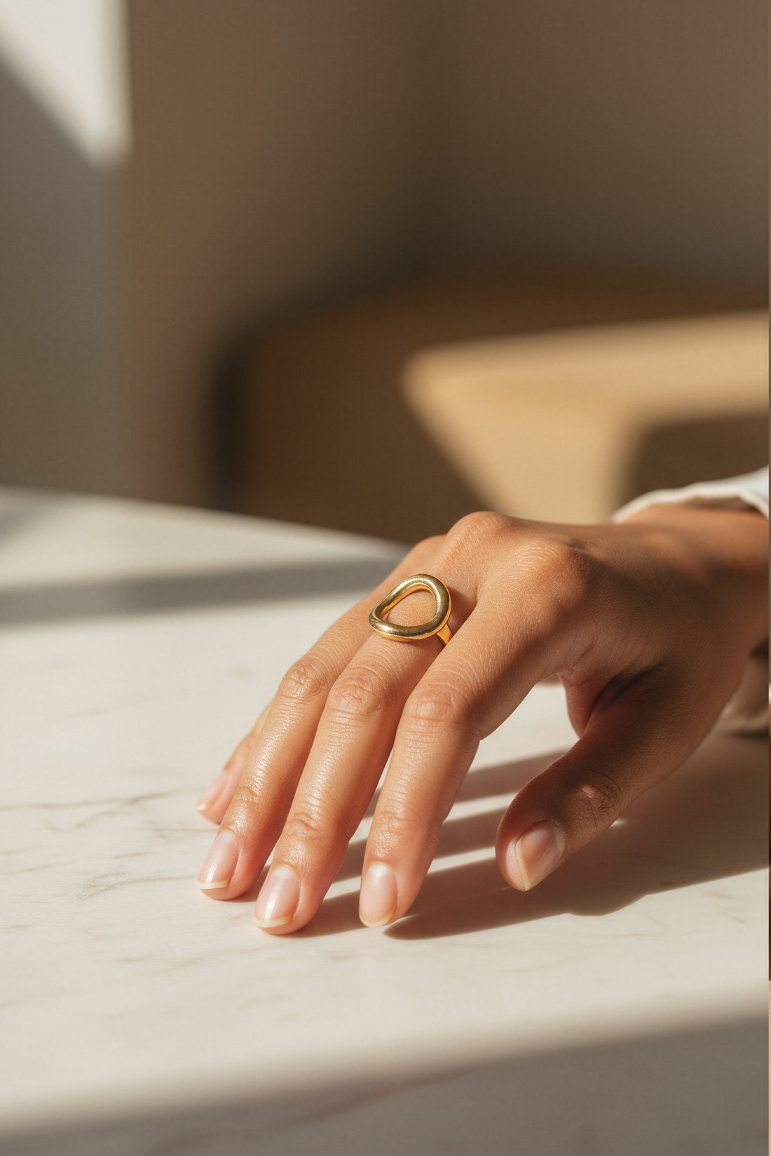 Offener Organic-Ring, vergoldet