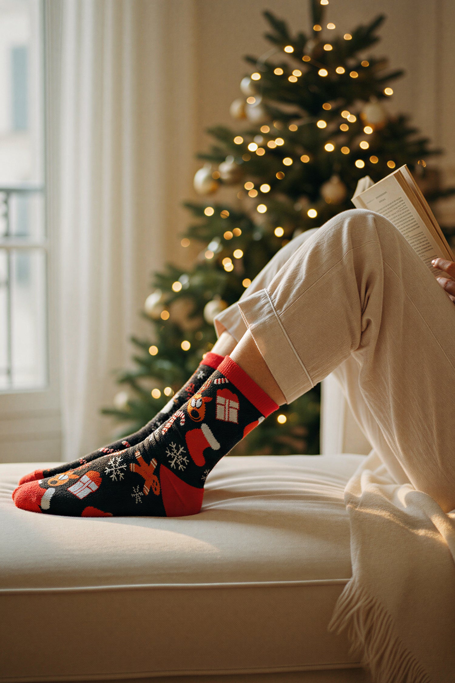 Socken mit Weihnachts-Motiven