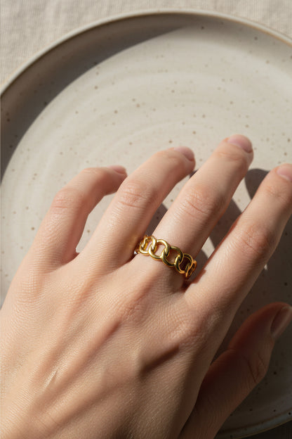 Kettenglied-Ring aus Edelstahl