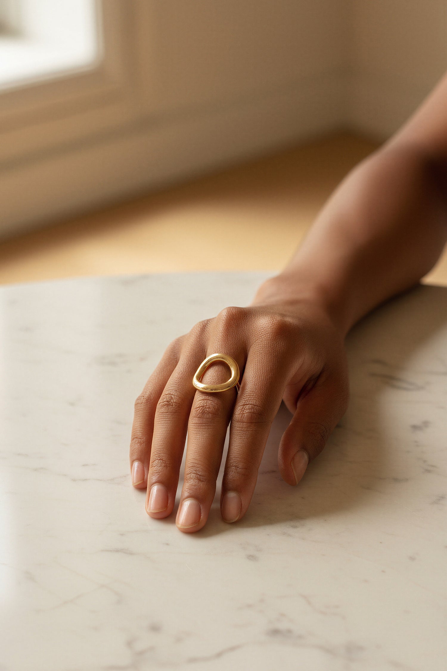 Offener Organic-Ring, vergoldet