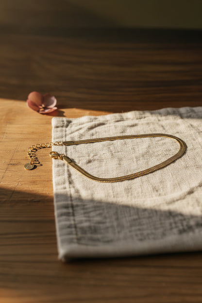 Schlangenketten-Armband aus Edelstahl in Gold