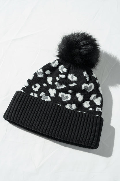 Mütze mit Leo-Muster, schwarz