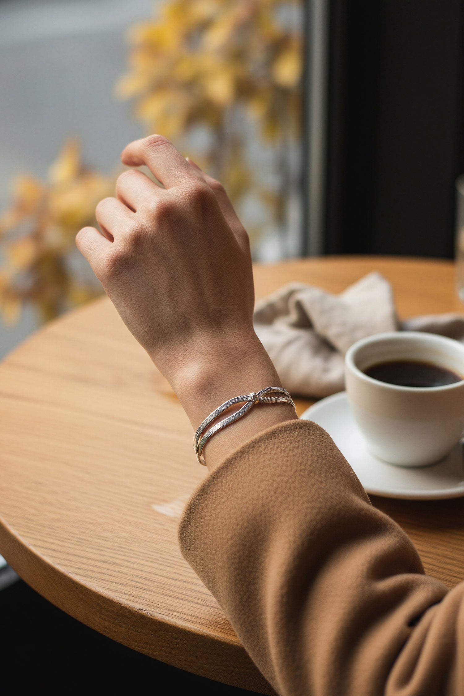 Schlangenketten-Armband aus Edelstahl, versilbert