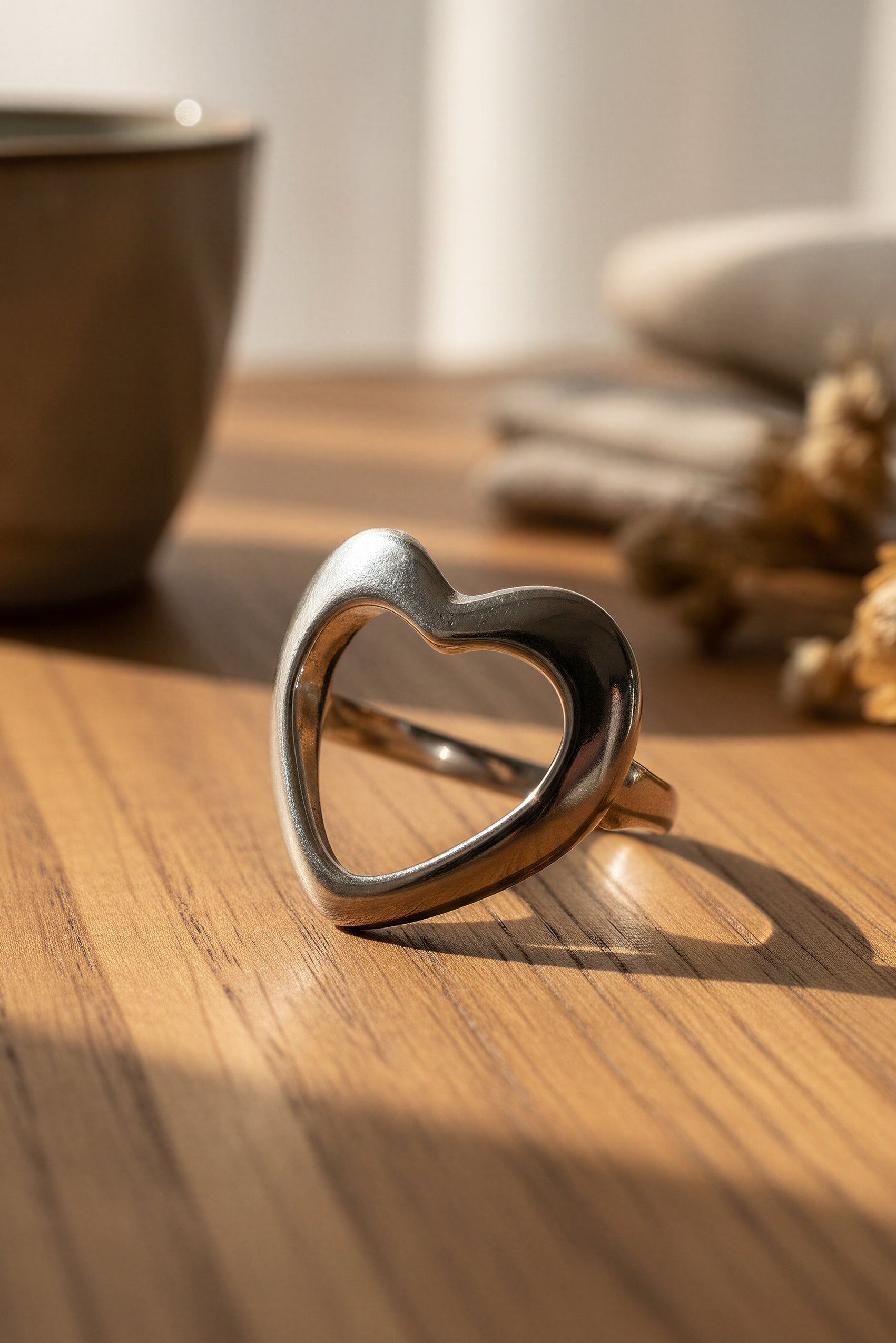 Offener Herz-Ring, silber