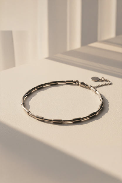 Gliederarmband aus Edelstahl in Silber