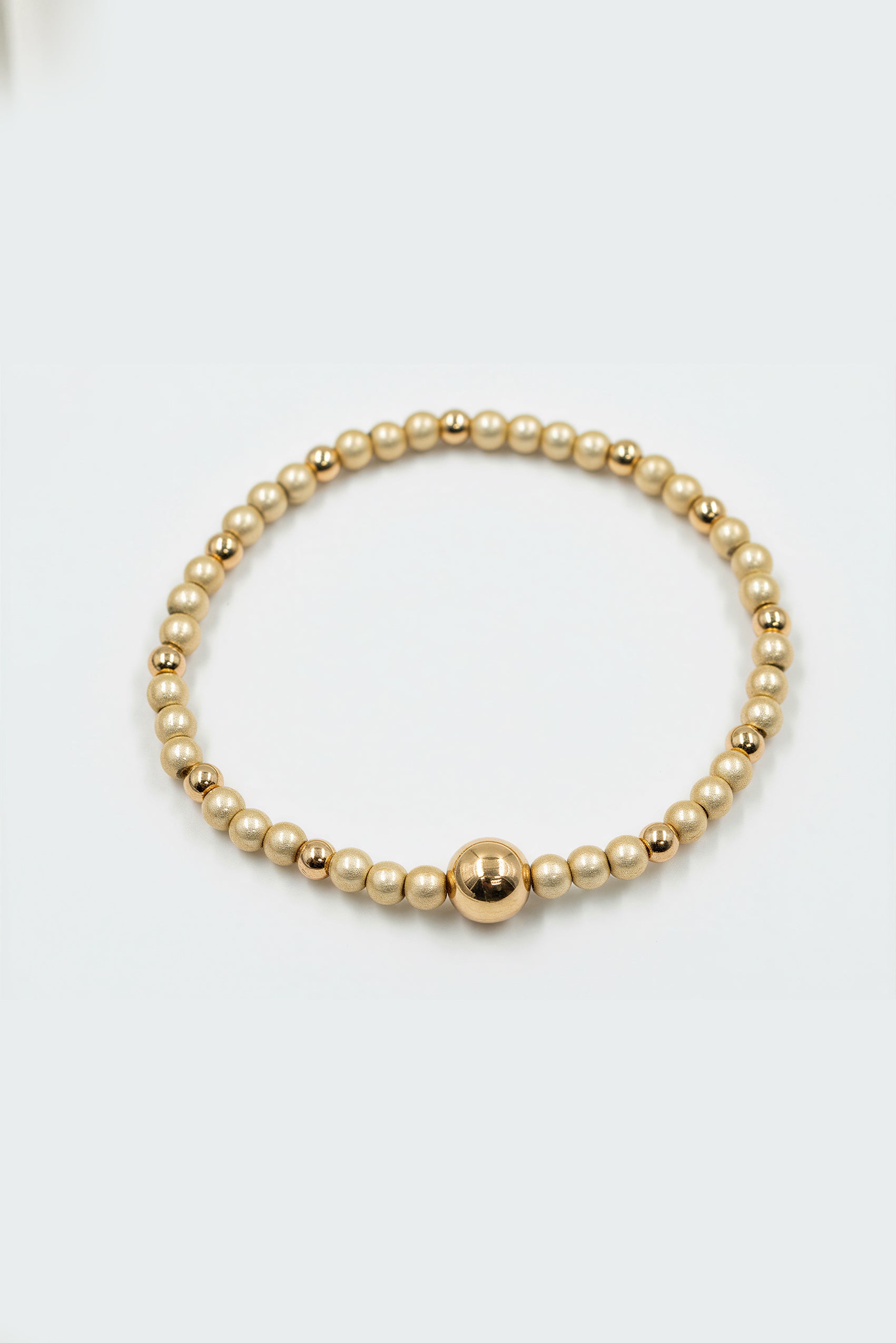 Perlenarmband, champagner und gold