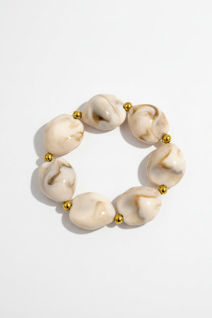 Perlenarmband in Marmoroptik