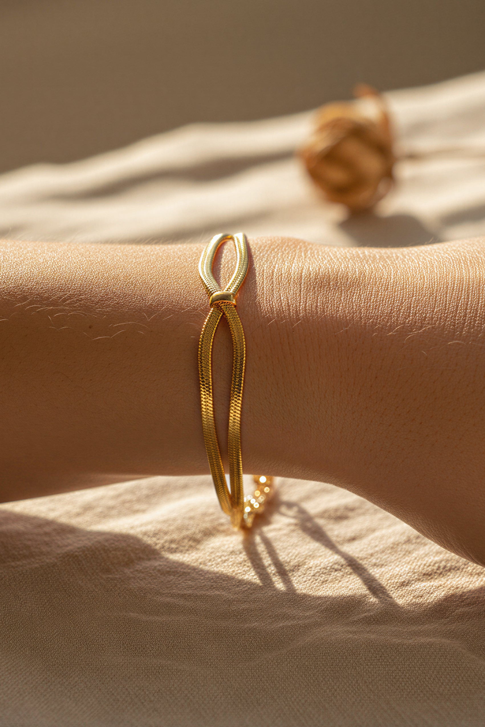 Schlangenketten-Armband aus Edelstahl, vergoldet